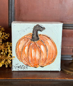Jill Harper 5" Heavy Texture Pumpkin Canvas Art