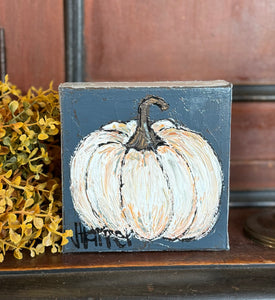 Jill Harper 5" Pumpkin Canvas Art
