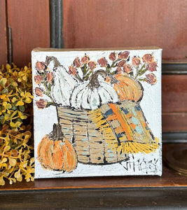 Jill Harper 6" Cozy Autumn Basket Canvas Art
