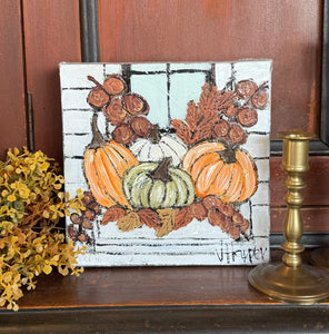 Jill Harper 8" Fall Windowbox Canvas Art