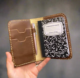 Handmade "Dylan" Leather Wallet w/ Notepad