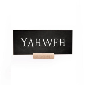 Wooden Message Card "Name of God: Yahweh" w/ Stand