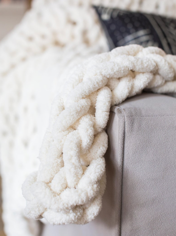 Handmade Small Chenille Woven Throw The Gentleman s Stache DBA Mercantile 1858