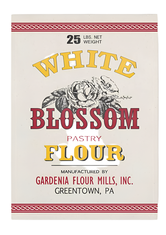 White Blossom Pastry Flour Tea Towel