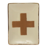 Handmade Stoneware Dish w/ Wax Relief Swiss Cross