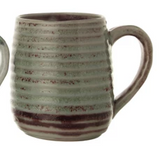 Reactive-Glazed Ribbed Stoneware Mug