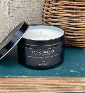 Red Currant 6 oz Soy Candle in Black Travel Tin