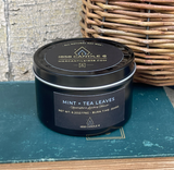 Mint + Tea Leaves 6oz Soy Candle in Travel Tin