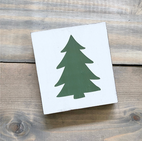 Handmade Reclaimed Wood Green Tree Sign