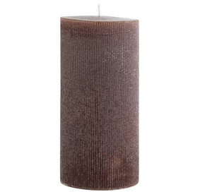Leather Unscented Pleated Pillar Candle