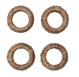 Round Rattan Napkin Ring Set
