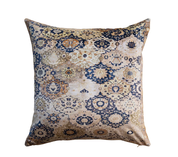 Square Cotton Velvet Printed Pillow
