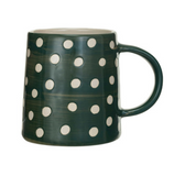 Hand-Painted Polka Dot Stoneware Mug