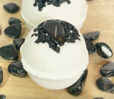 Obsidian & Black Lava Salt Bath Bomb w/ Gem