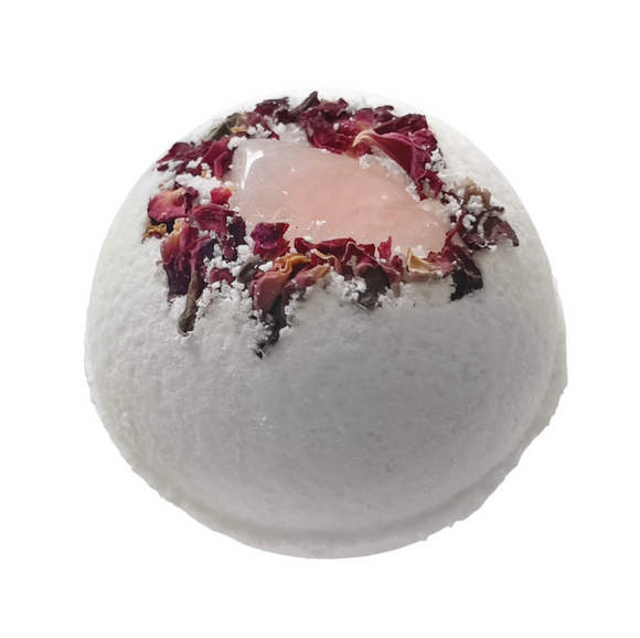 Rose Quartz & Rose Salt Bath Bomb w/ Gem