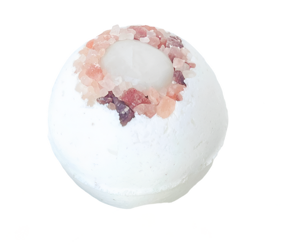 Quartz & Pink Himalayan Salt Bath Bomb w/ Gem