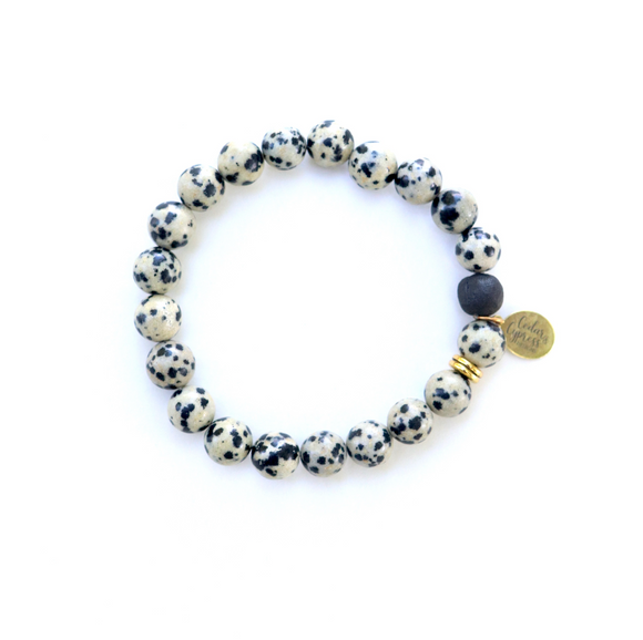 Dalmatian Jasper One Little Bead Bracelet