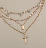 Cross & Turquoise Necklace Trio