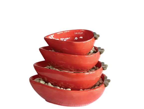 Stoneware Strawberry Measuring Cup Set