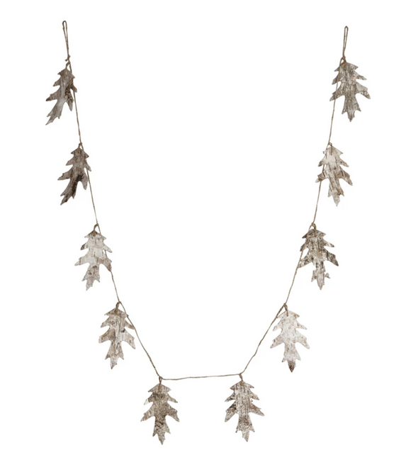 Natural Birch Bark Oak Leaf-Shaped Garland
