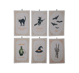 Chambray Tea Towel w/ Halloween Image & Saying