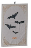 Chambray Tea Towel w/ Halloween Image & Saying