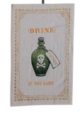 Chambray Tea Towel w/ Halloween Image & Saying