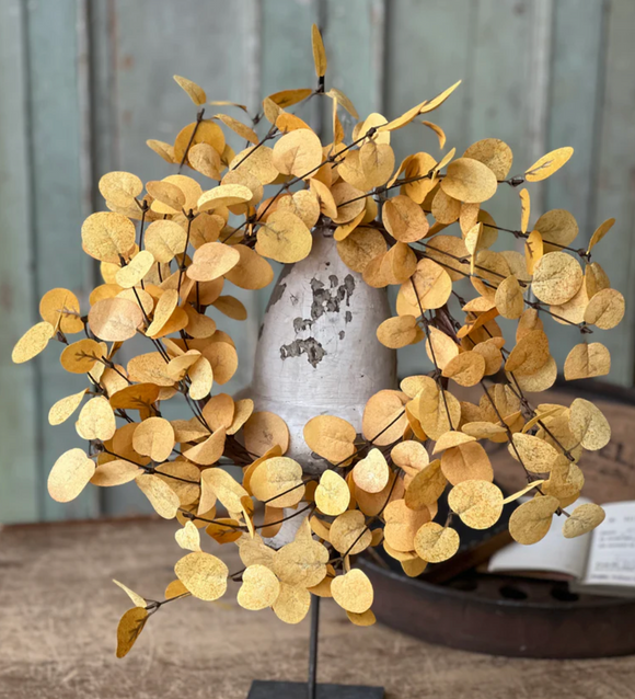 Mustard Penny Leaf Candle Ring