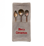 Embroidered Merry Christmas Cutlery Sleeve Set