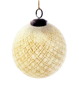 Embossed Frosted Glass Ball Ornament