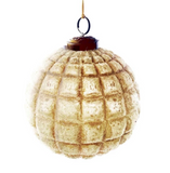 Embossed Frosted Glass Ball Ornament