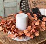 Red Penny Leaf Candle Ring