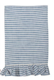 Cotton Striped Tea Towel w/ Ruffle