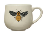 Stoneware Mug w/ Insect & Colored Rim