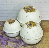 Amethyst & Chamomile Melatonin Bath Bomb w/ Gem