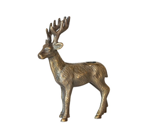 Cast Aluminum Reindeer Taper Holder