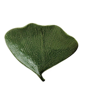 Stoneware Gingko Leaf-Shaped Dish