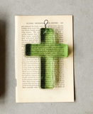 Recycled Glass Hanging Cross