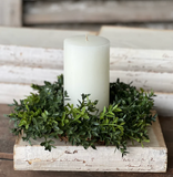 Small New England Boxwood Candle Ring