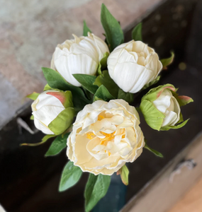 Real Touch White Peony Bundle