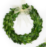 Preserved Boxwood Wreath w/ Ribbon