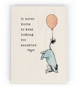 Winnie The Pooh Collection Decorative Block "It Never Hurts"