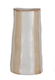 Hand-Painted Plaid Stoneware Vase