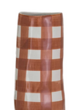 Hand-Painted Plaid Stoneware Vase