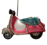 Hand-Painted Glass Scooter Ornament