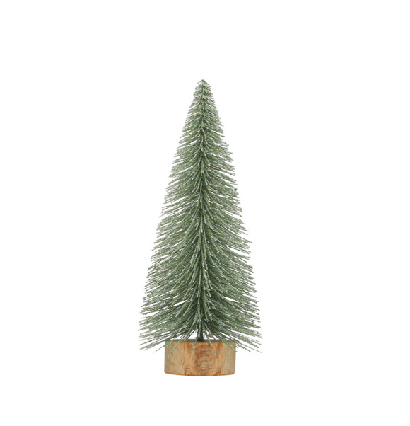 Mint Glittered Bottle Brush Tree