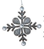 Glass Bead & Metal Wire Snowflake Ornament