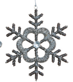 Glass Bead & Metal Wire Snowflake Ornament