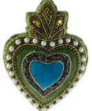 Handmade Beaded Velvet Sacred Heart Ornament