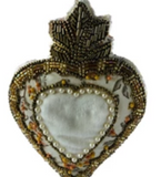 Handmade Beaded Velvet Sacred Heart Ornament